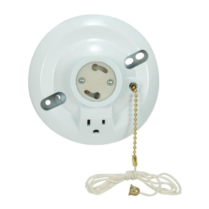Satco 90-2483 Phenolic Receptacles With Screw Terminals, White