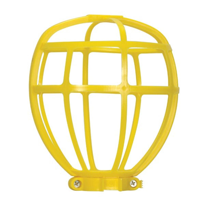 Satco 90-2612 Trouble Light Plastic Cage Suitable For Outdoor, Yellow