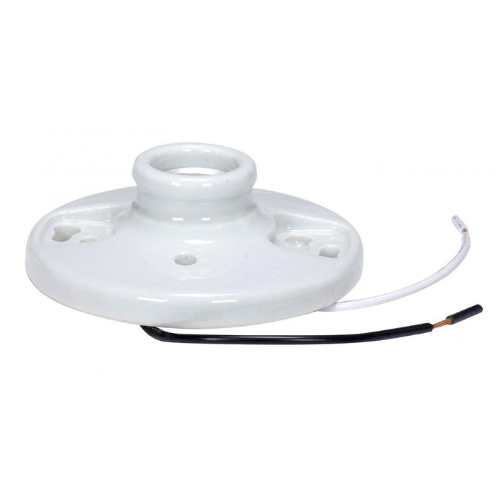 Satco 90-2638 Ceiling Receptacle, Glazed White
