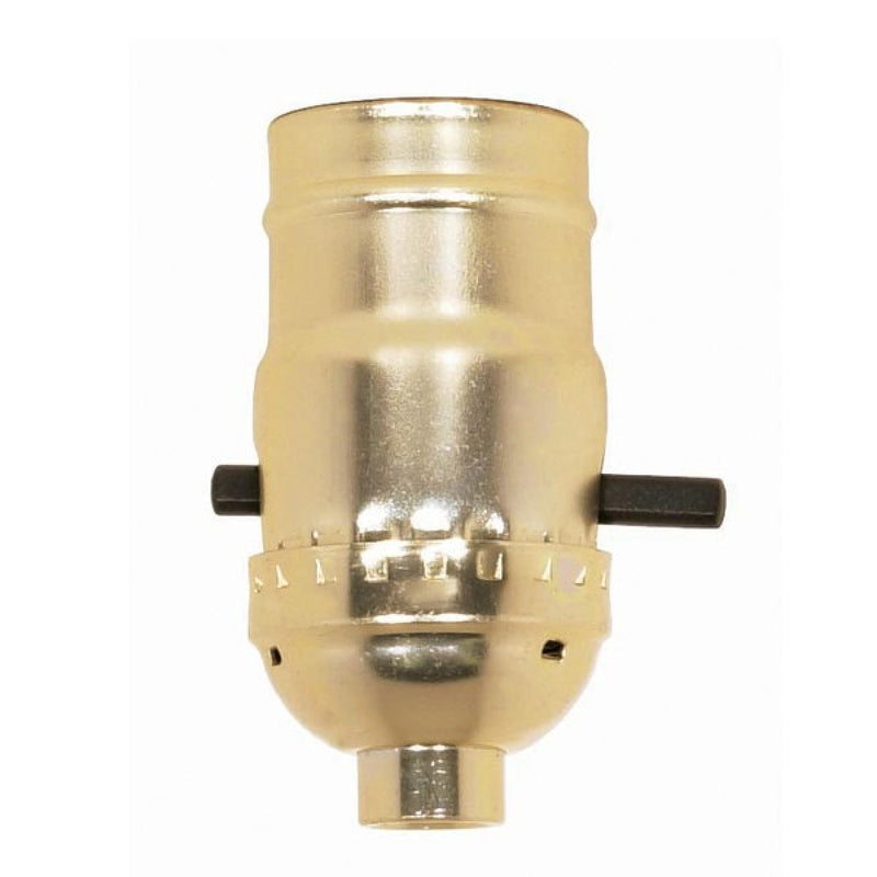 Satco 90-410 On-Off Push Thru Socket, Brite Gilt