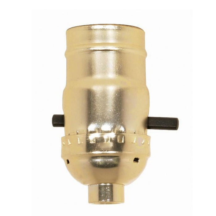 Satco 90-410 On-Off Push Thru Socket, Brite Gilt