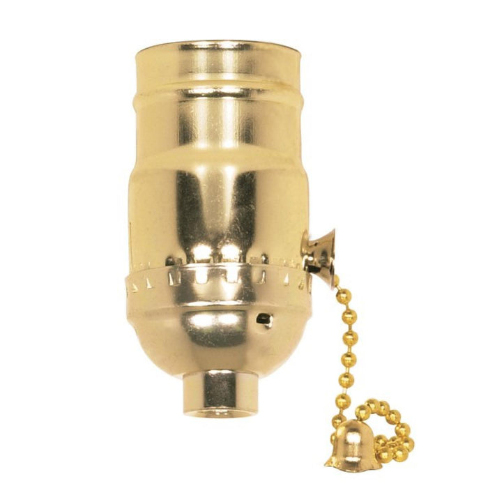Satco 90-411 On-Off Pull Chain Socket, Brite Gilt