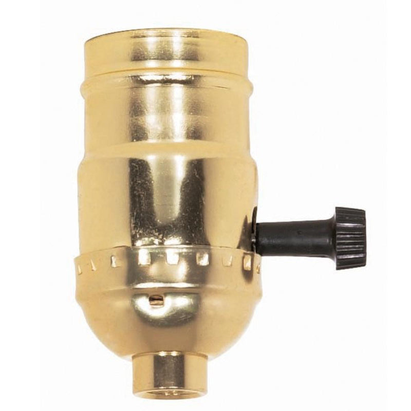 Satco 90-413 On-Off Turn Knob Socket, Brite Gilt