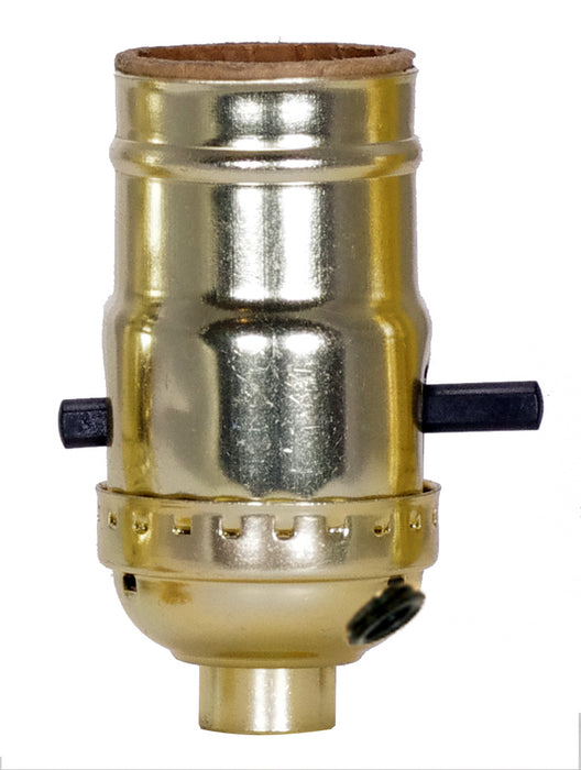 Satco 90-418 On-Off Push Thru Socket, Brite Gilt