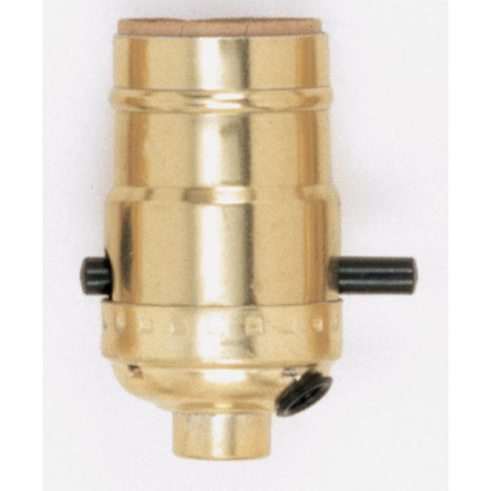 Satco 90-418 On-Off Push Thru Socket, Brite Gilt