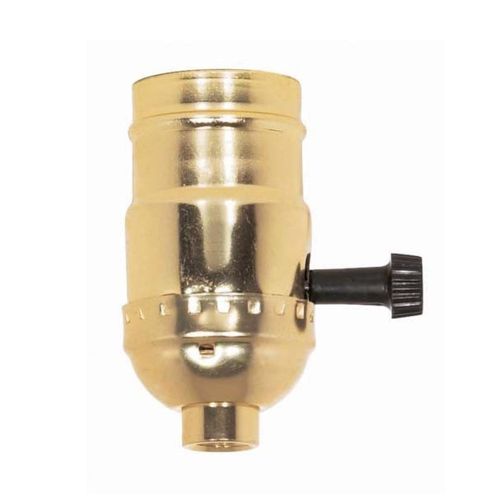 Satco 90-421 Turn Knob Socket With Removable Knobs, Brite Gilt