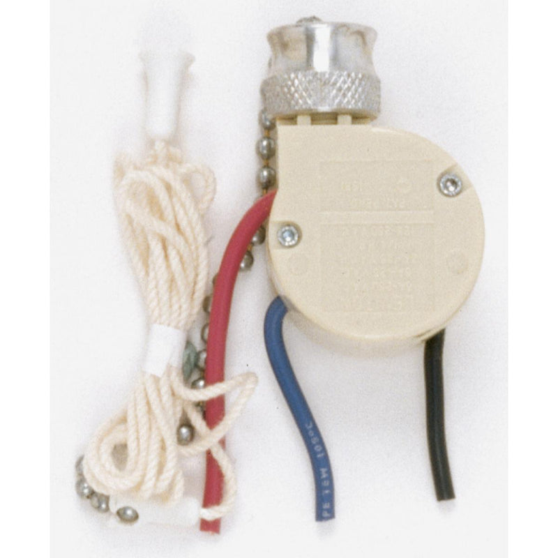 Satco 90-689 3-Way Ceiling Fan Switch, Nickel Plated