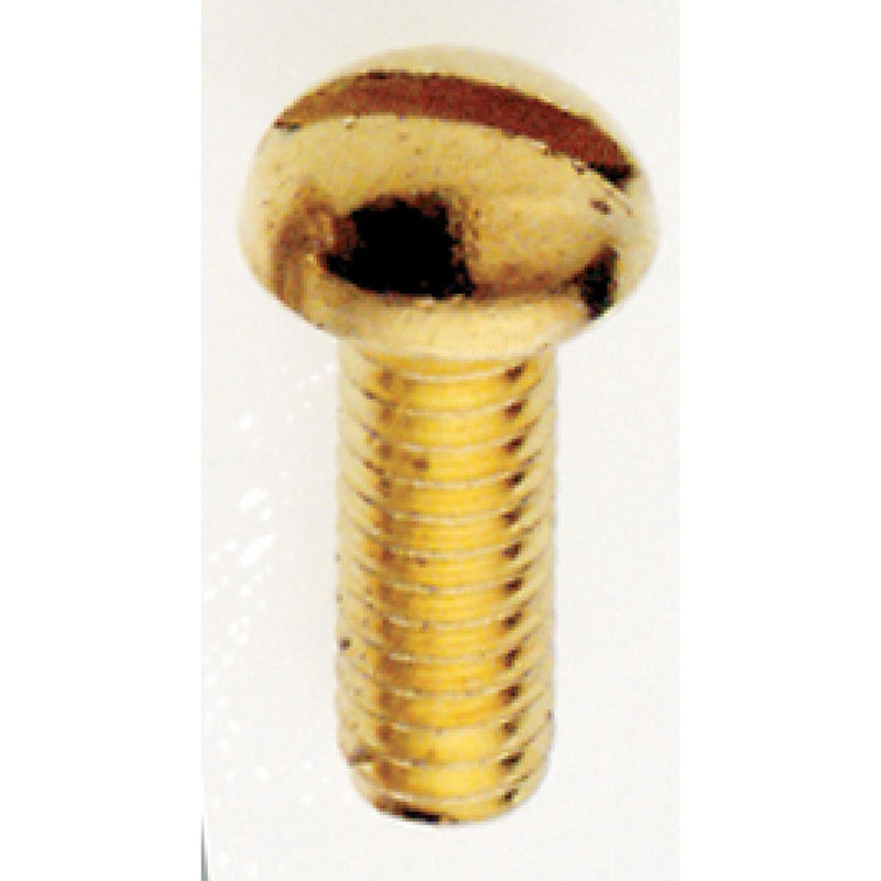Satco 90-722 Round Head Slotted Machine Screw, Brass Plated