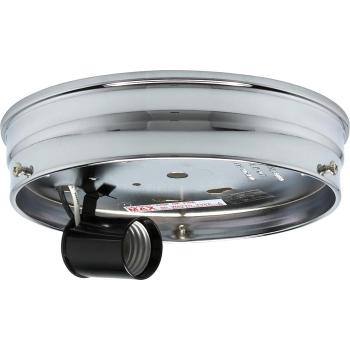 Satco 90-755 One Light Ceiling Pan, Chrome