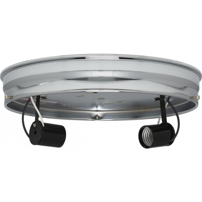 Satco 90-758 Two Light Ceiling Pan, Chrome