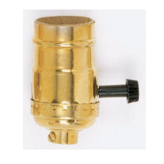 Satco 90-868 On-Off Turn Knob Socket, Polished Brass