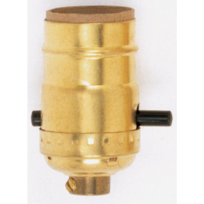 Satco 90-870 On-Off Push Thru Socket, Polished Brass