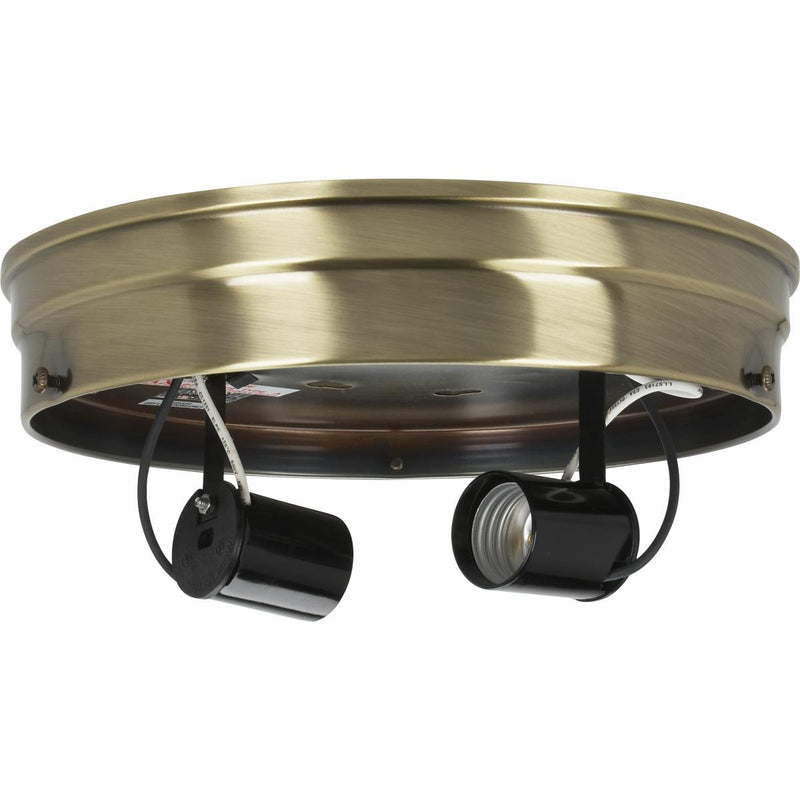 Satco 90-877 Two Light Ceiling Pan, Antique Brass