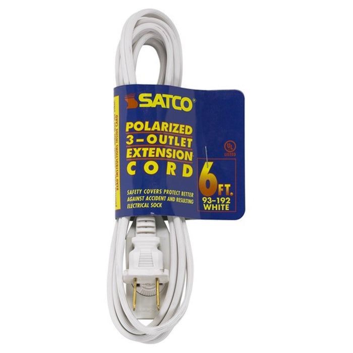 Satco 93-192 Extension Cord, White