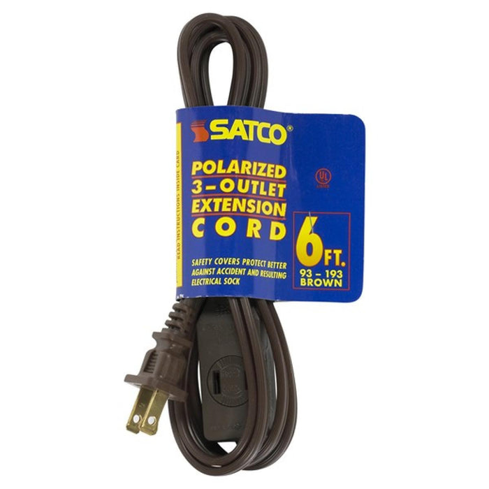 Satco 93-193 Extension Cord, Brown