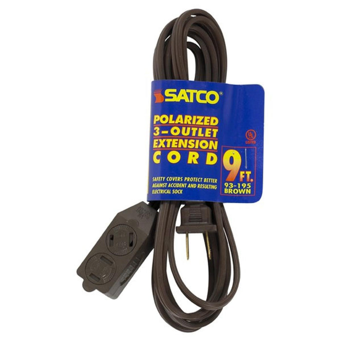 Satco 93-195 Extension Cord, Brown