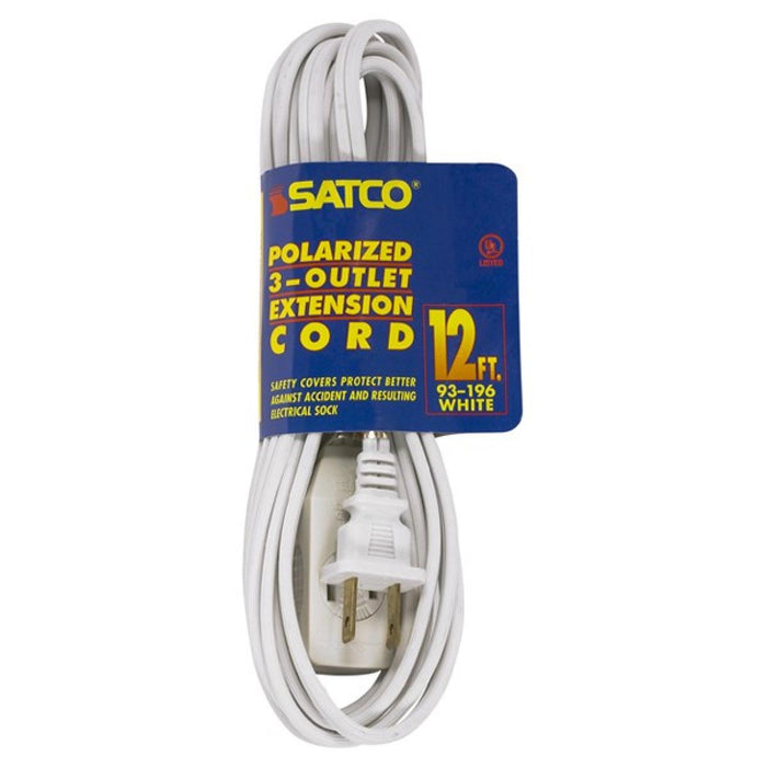 Satco 93-196 Extension Cord, White