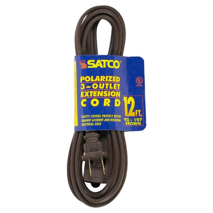 Satco 93-197 Extension Cord, Brown