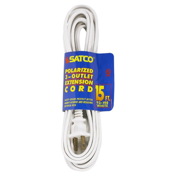 Satco 93-198 Extension Cord, White