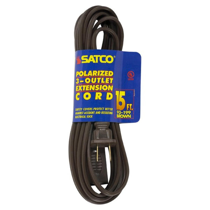 Satco 93-199 Extension Cord, Brown
