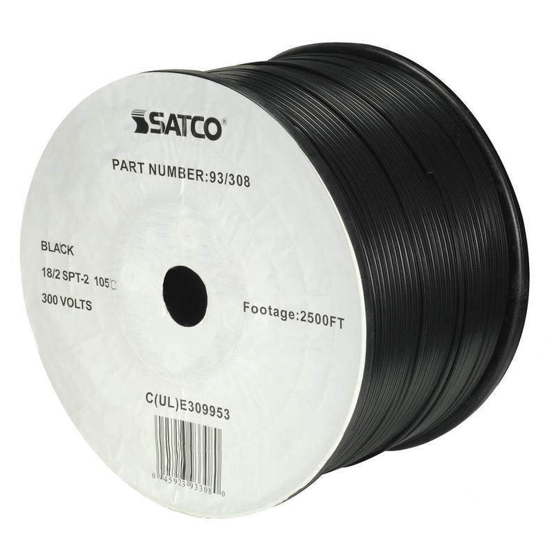 Satco 93-308 Lamp And Lighting Bulk Wire, Black