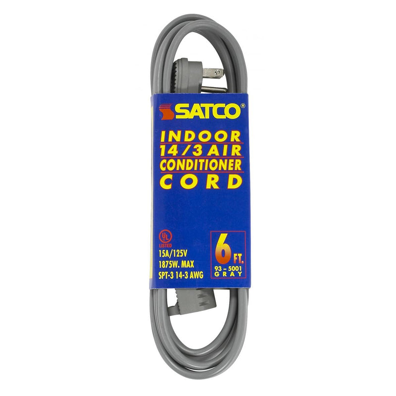 Satco 93-5001 Heavy Duty Air Conditioner/Appliance Cord, Gray