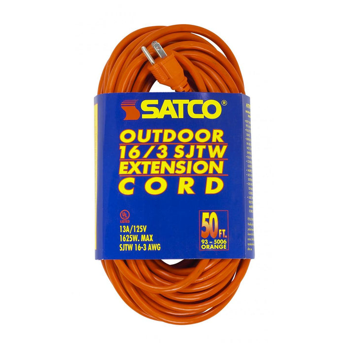 Satco 93-5006 Extension Cord, Orange