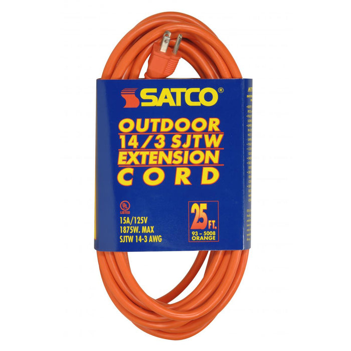 Satco 93-5008 Extension Cord, Orange