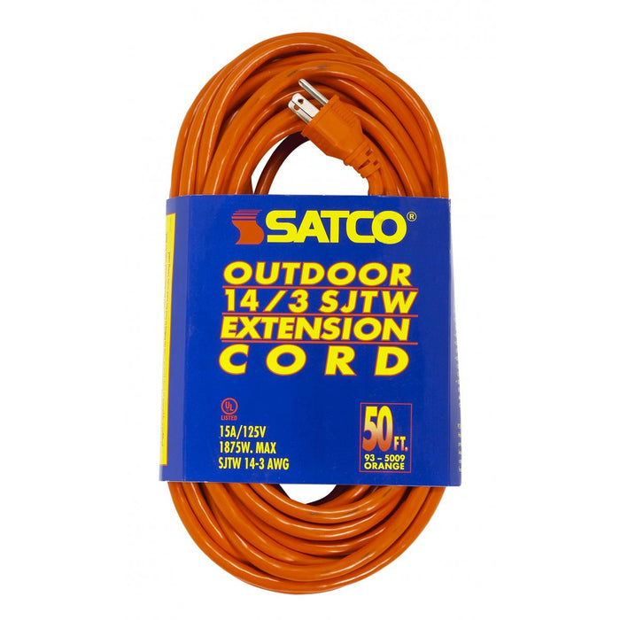 Satco 93-5009 Extension Cord, Orange