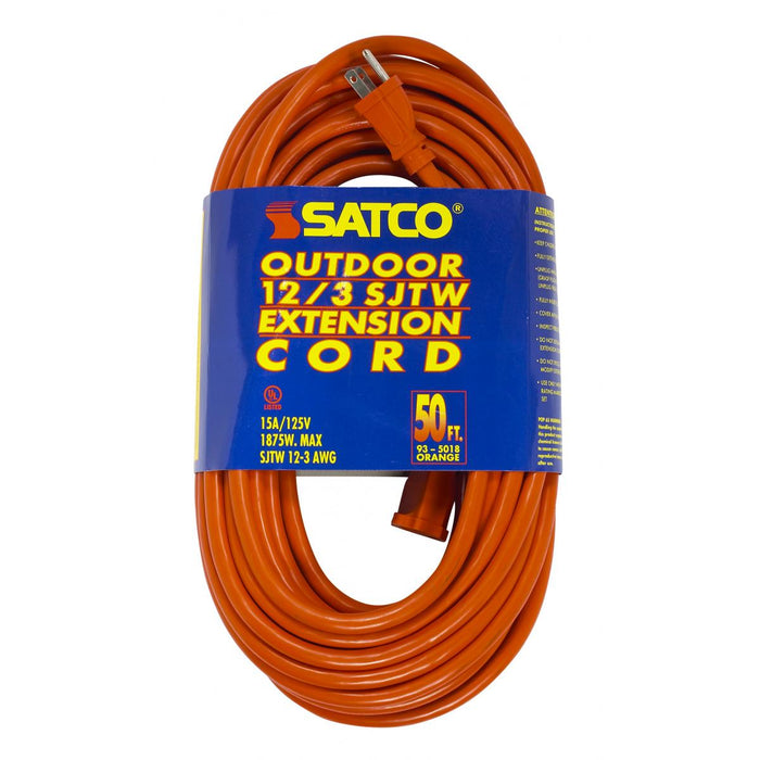 Satco 93-5018 Extension Cord, Orange