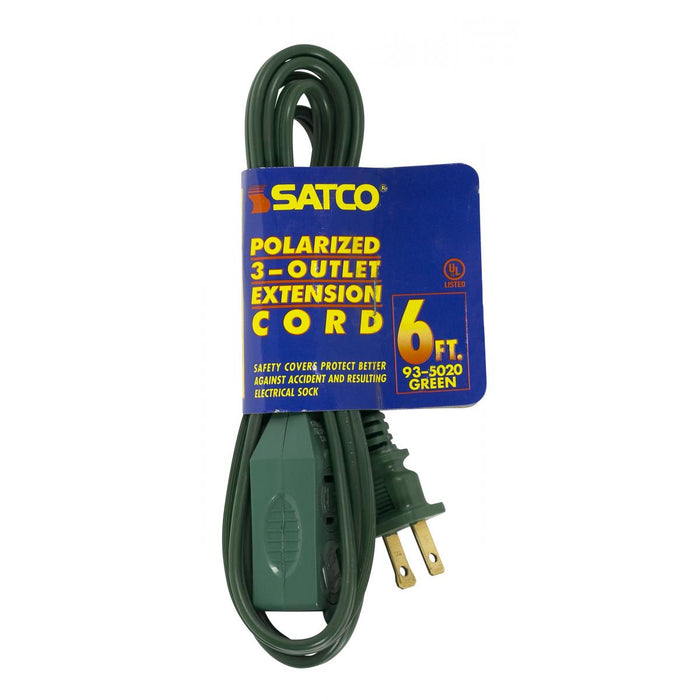 Satco 93-5020 Extension Cord, Green
