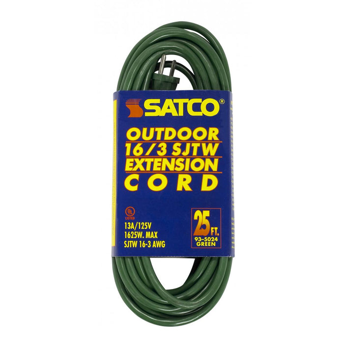 Satco 93-5024 Extension Cord, Green