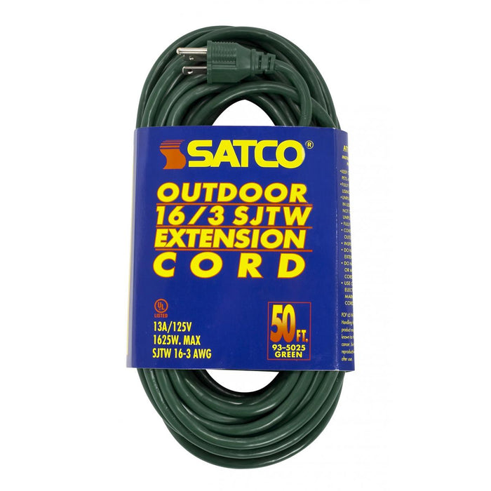 Satco 93-5025 Extension Cord, Green