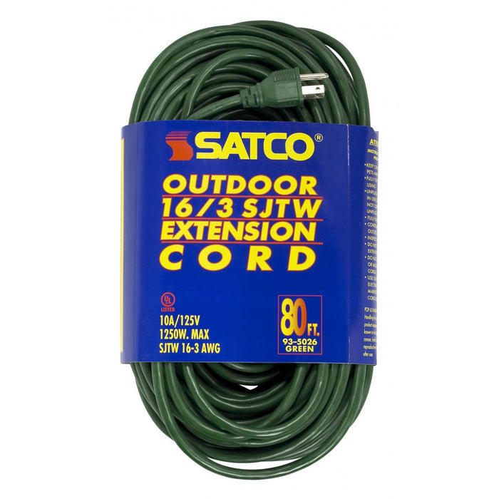 Satco 93-5026 Extension Cord, Green