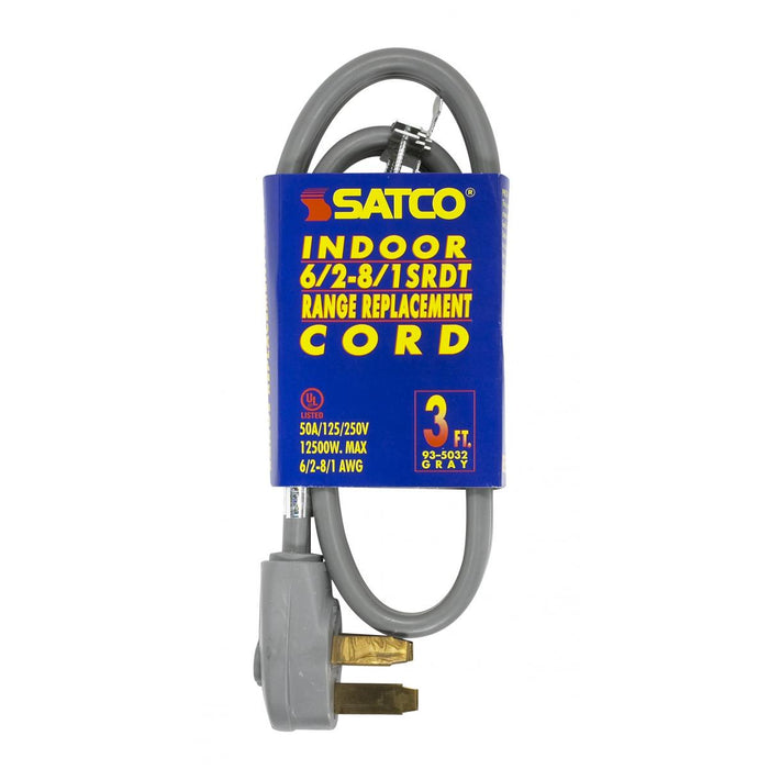 Satco 93-5032 3 Foot, 3 Wire Heavy Duty Replacement Range Cord