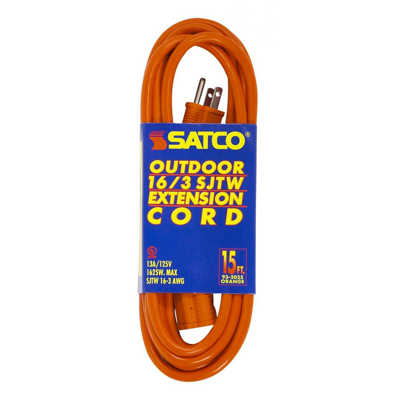 Satco 93-5035 Extension Cord, Orange