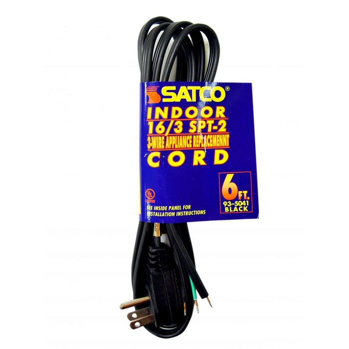 Satco 93-5041 Cord, Black