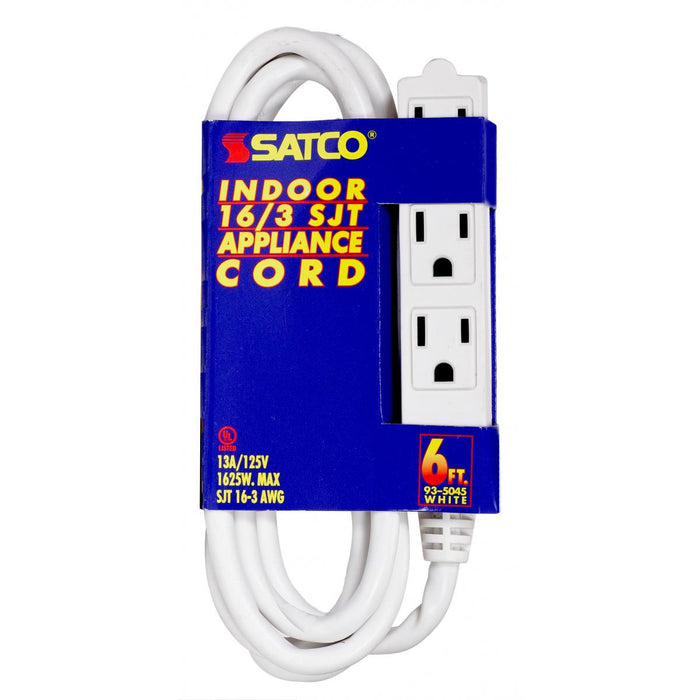 Satco 93-5045 Extension Cord, White