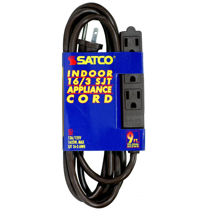 Satco 93-5046 Extension Cord, Brown