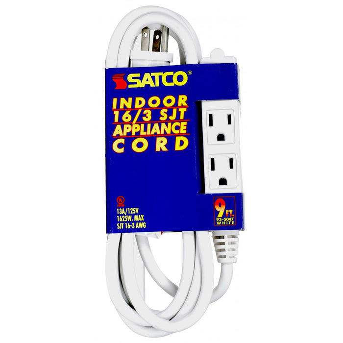 Satco 93-5047 Extension Cord, White