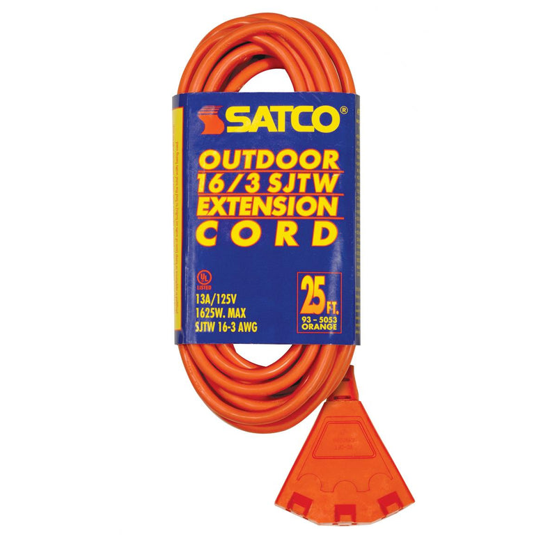 Satco 93-5053 Extension Cord, Orange