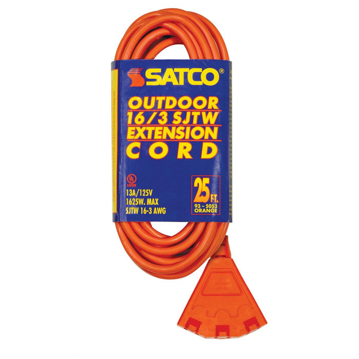 Satco 93-5053 Extension Cord, Orange