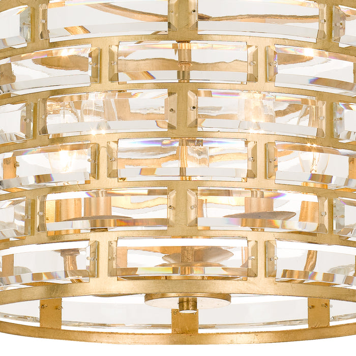 Crystorama MER-4865-GA_CEILING Five Light Semi Flush Mount, Antique Gold