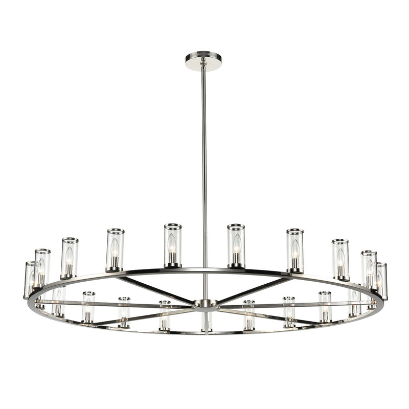 Alora CH309021PNCG 21 Light Chandelier, Clear Glass/Polished Nickel
