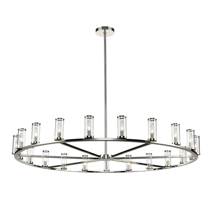 Alora CH309021PNCG 21 Light Chandelier, Clear Glass/Polished Nickel