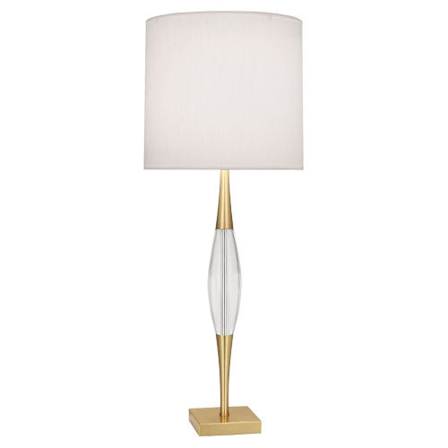 Robert Abbey 207 One Light Table Lamp, Modern Brass w/ Clear Crystal