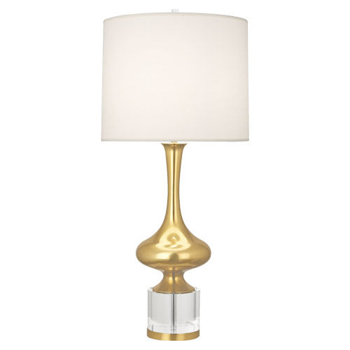 Robert Abbey 209 One Light Table Lamp, Modern Brass w/ Clear Crystal