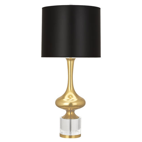 Robert Abbey 209B One Light Table Lamp, Modern Brass w/ Clear Crystal