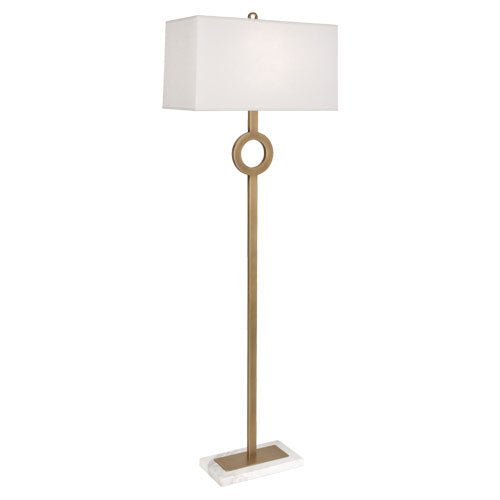 Robert Abbey 406 One Light Floor Lamp, Warm Brass w/ White Marble