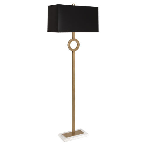 Robert Abbey 406B One Light Floor Lamp, Warm Brass w/ White Marble